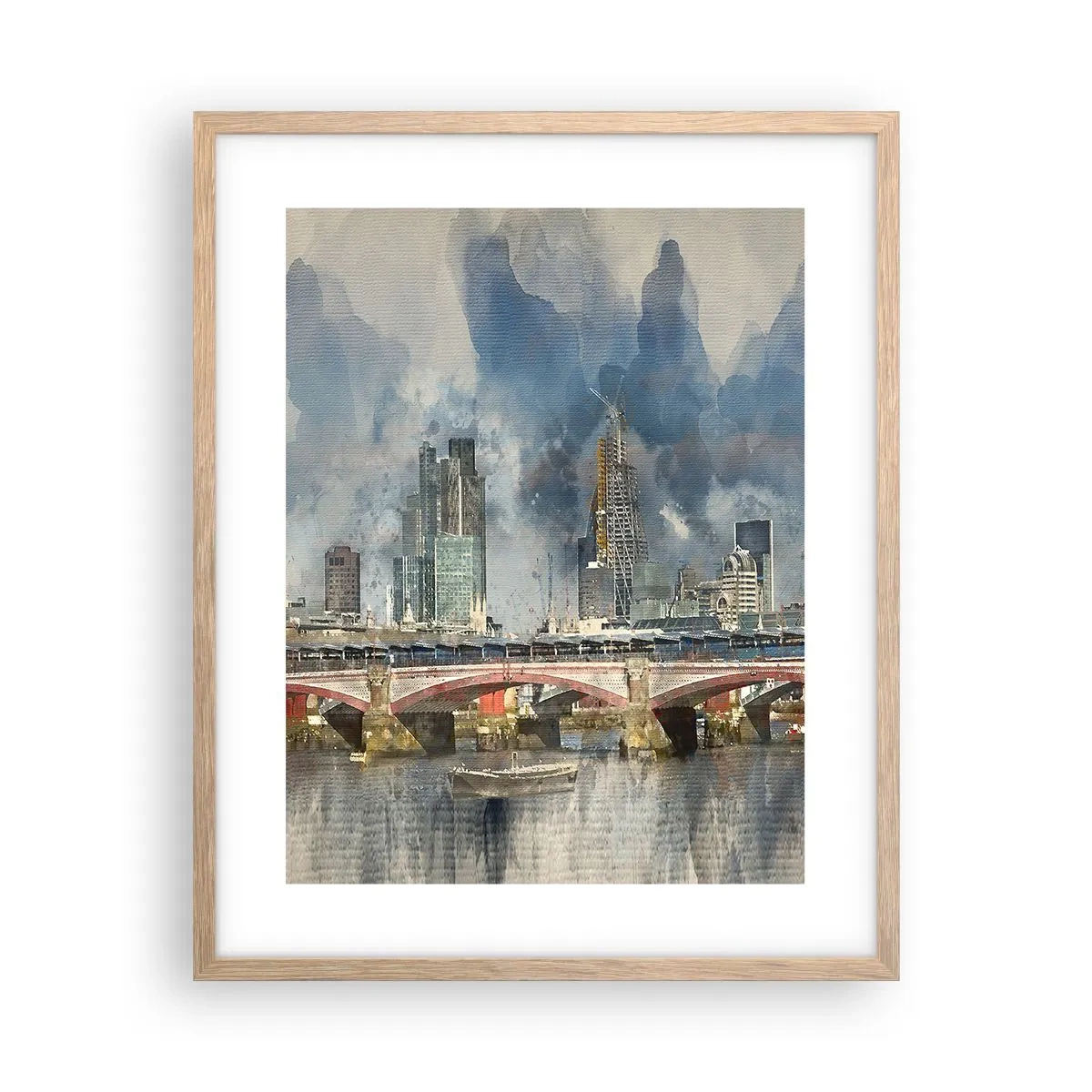 Póster en marco roble claro - Londres en todo su esplendor - 40x50 cm