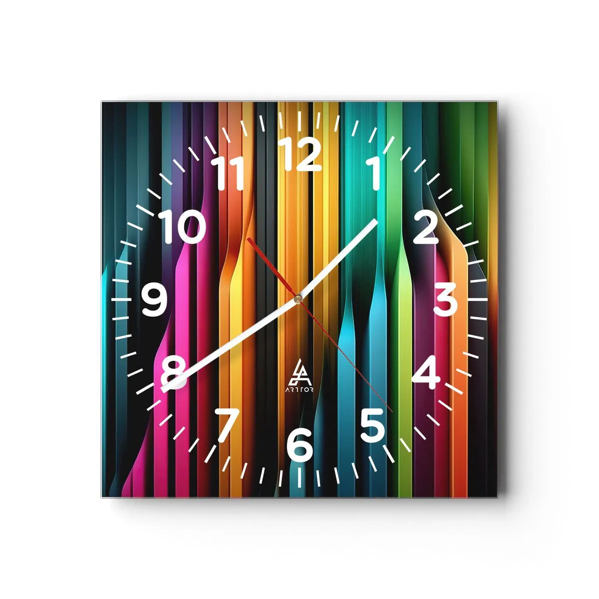 Reloj de pared - Reloj de vidrio - Órgano luminoso - 40x40 cm