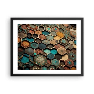 Póster en marco negro - Ornamentos árabes - 50x40 cm