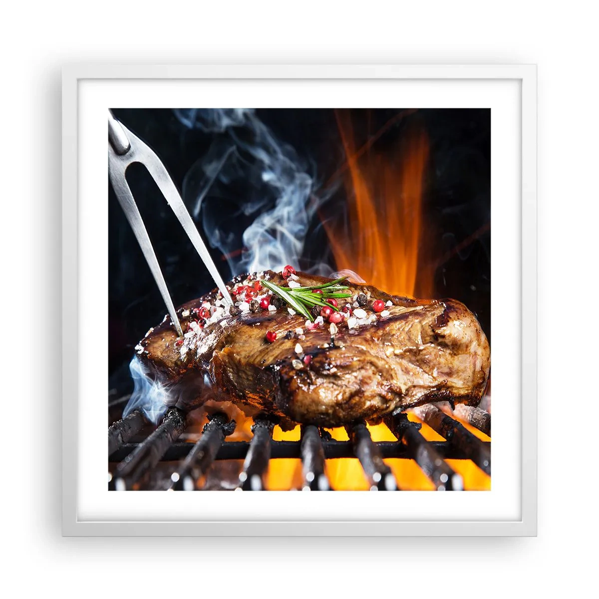 Póster en marco blanco - Jugoso y fragante - 50x50 cm