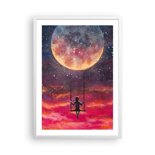 Póster en marco blanco - Disfrutar de las nubes - 50x70 cm