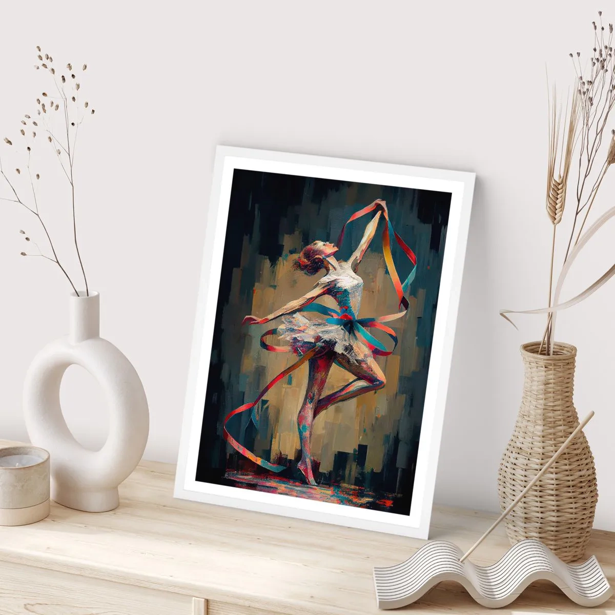 Póster en marco blanco - Baile con lazo - 40x50 cm