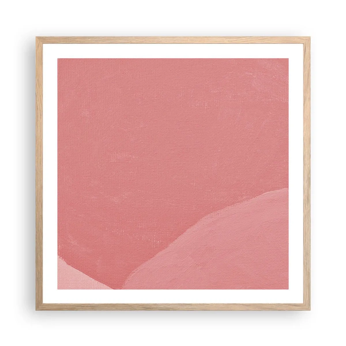 Póster en marco roble claro - Composición orgánica en rosa - 60x60 cm