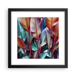 Póster en marco negro - Un matorral de colores - 30x30 cm