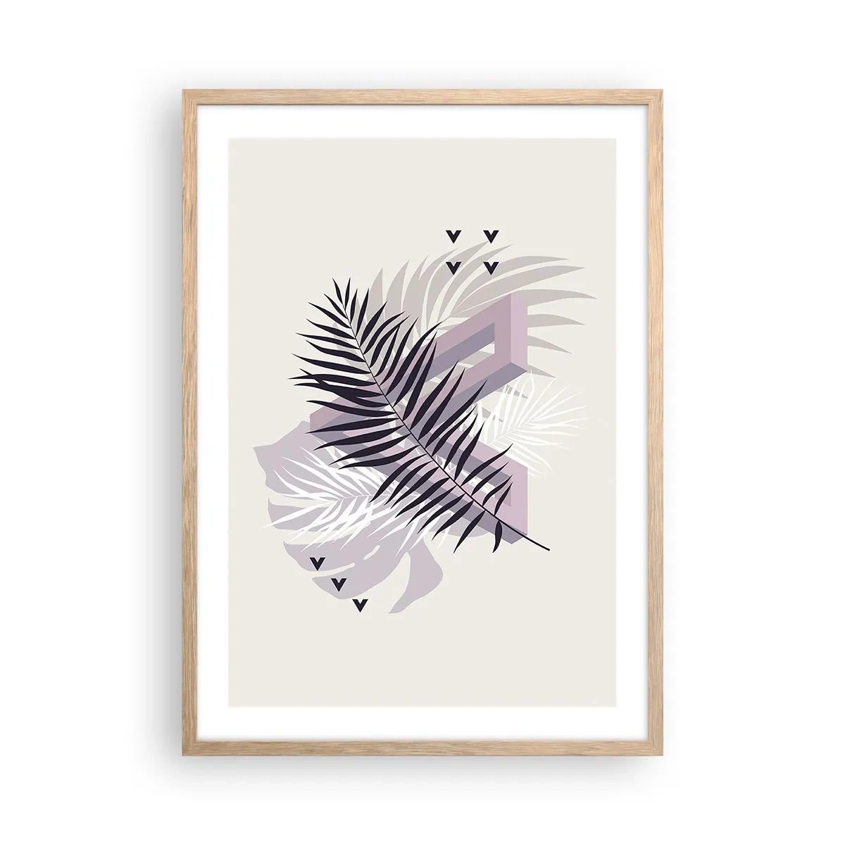 Póster en marco roble claro - La sombra de una sombra - 50x70 cm