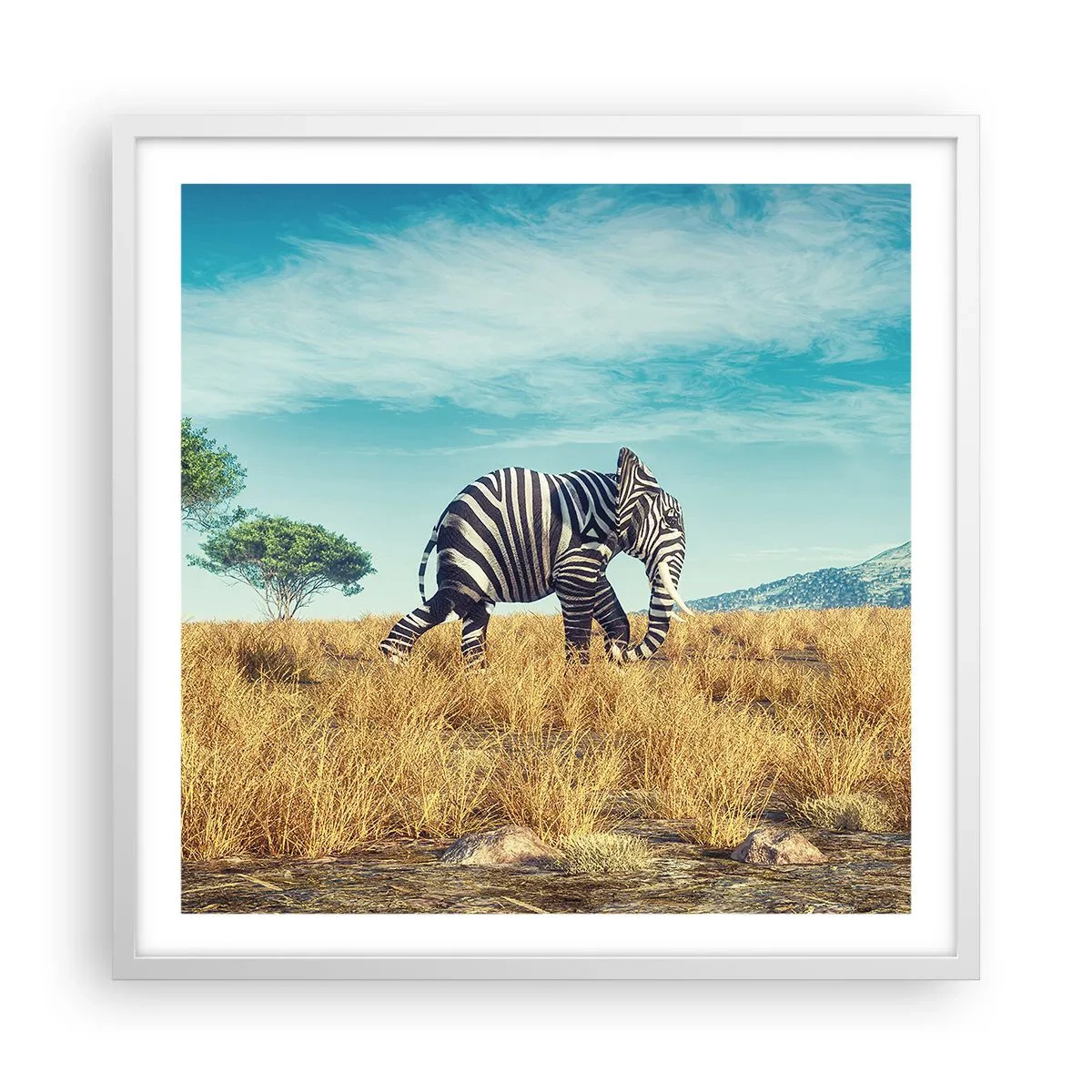 Póster en marco blanco - El gris ya no está de moda - 60x60 cm