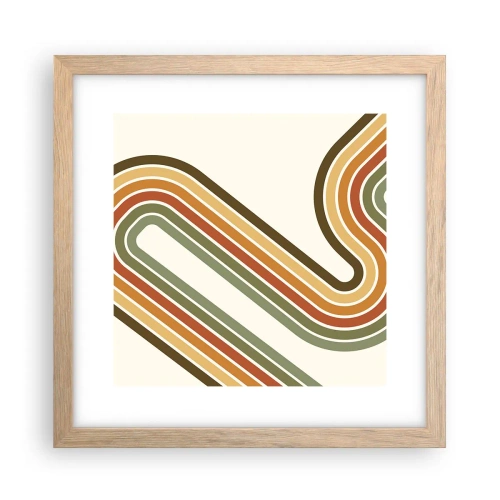 Póster en marco roble claro - Zigzagueando hasta su destino - 30x30 cm