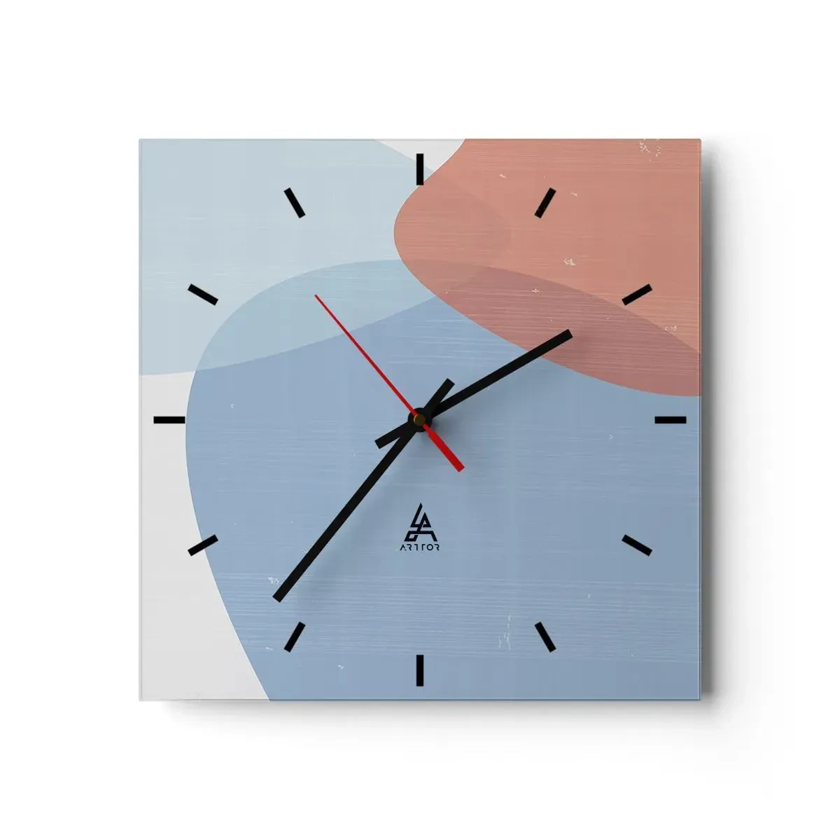 Reloj de pared - Reloj de vidrio - Relaciones en colores pastel - 40x40 cm