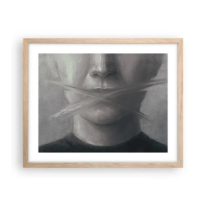 Póster en marco roble claro - Ni una palabra - 50x40 cm