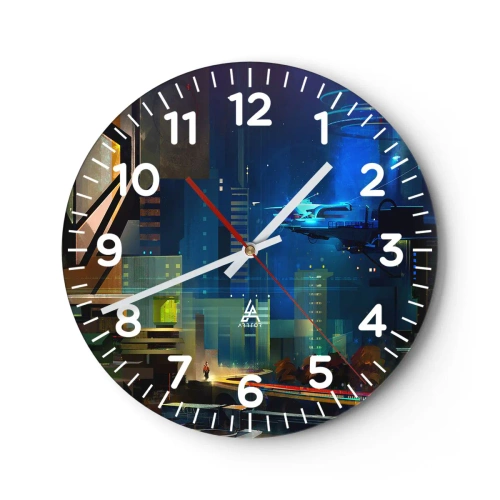 Reloj de pared - Reloj de vidrio - En un futuro próximo - 40x40 cm