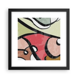 Póster en marco negro - Piruetas entre colores - 30x30 cm