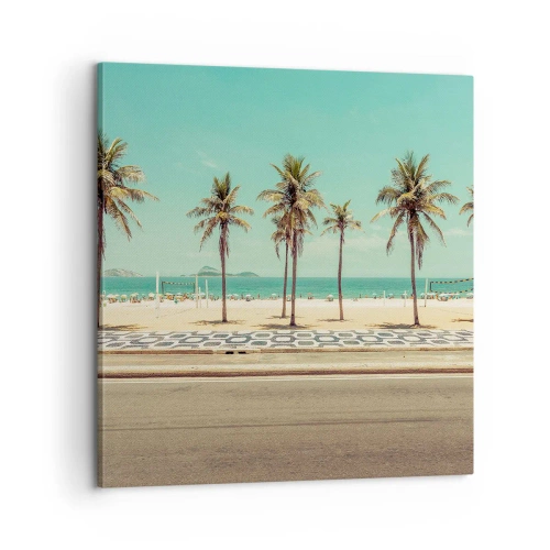Cuadro sobre lienzo - Impresión de Imagen - En la playa - 60x60 cm