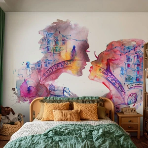 Fotomural personalizado Premium Canvas - Un puente secreto de suspiros - Abstracción, Pareja enamorada, Arquitectura