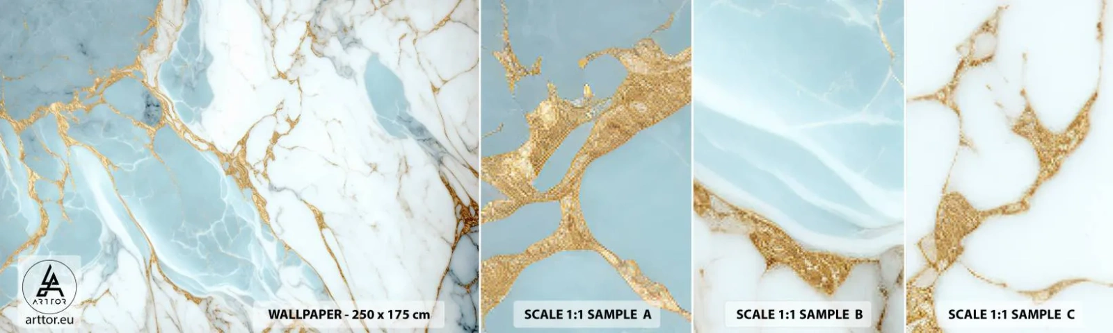 Muestra De Fotomural Standard Eco - Riqueza en la piedra - Arte deco, Glamour, Mármol - 100x30 cm