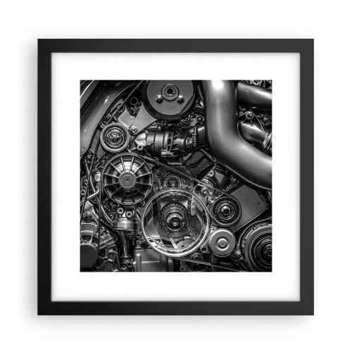 Póster en marco negro - La poesía de la mecánica - 30x30 cm