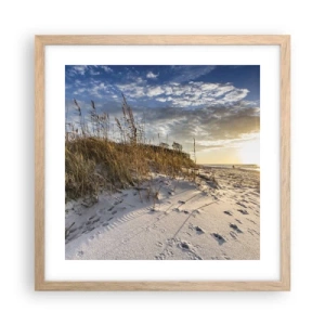 Póster en marco roble claro - Invitación a un paseo - 40x40 cm