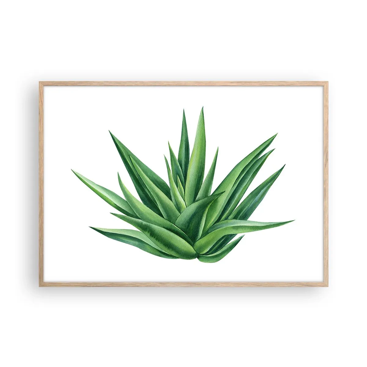 Póster en marco roble claro - Verde - fuerza - vida - 100x70 cm