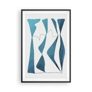 Póster en marco negro - Abstracción: un compuesto turquesa - 61x91 cm