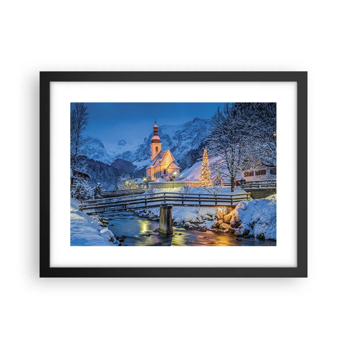 Póster en marco negro - El espíritu de la Navidad - 40x30 cm