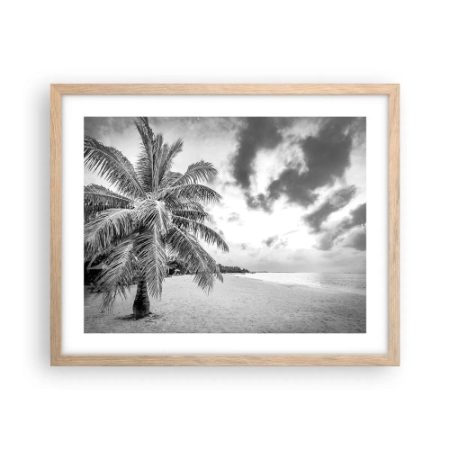 Póster en marco roble claro - Anhelo de soledad.... - 50x40 cm