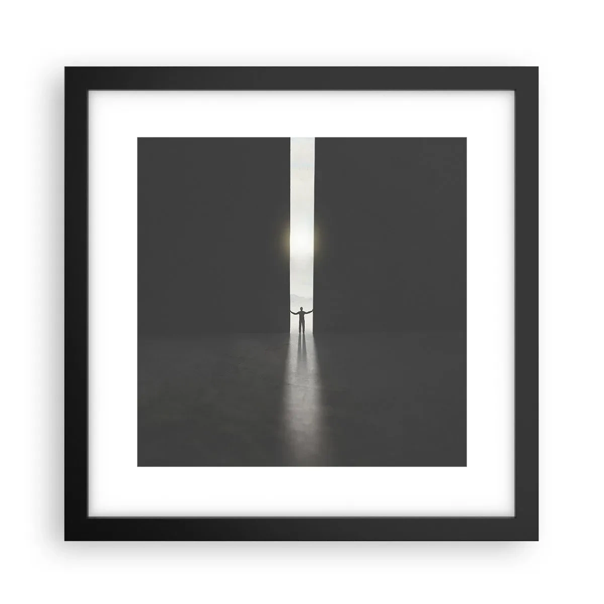 Póster en marco negro - Un paso hacia un futuro brillante - 30x30 cm