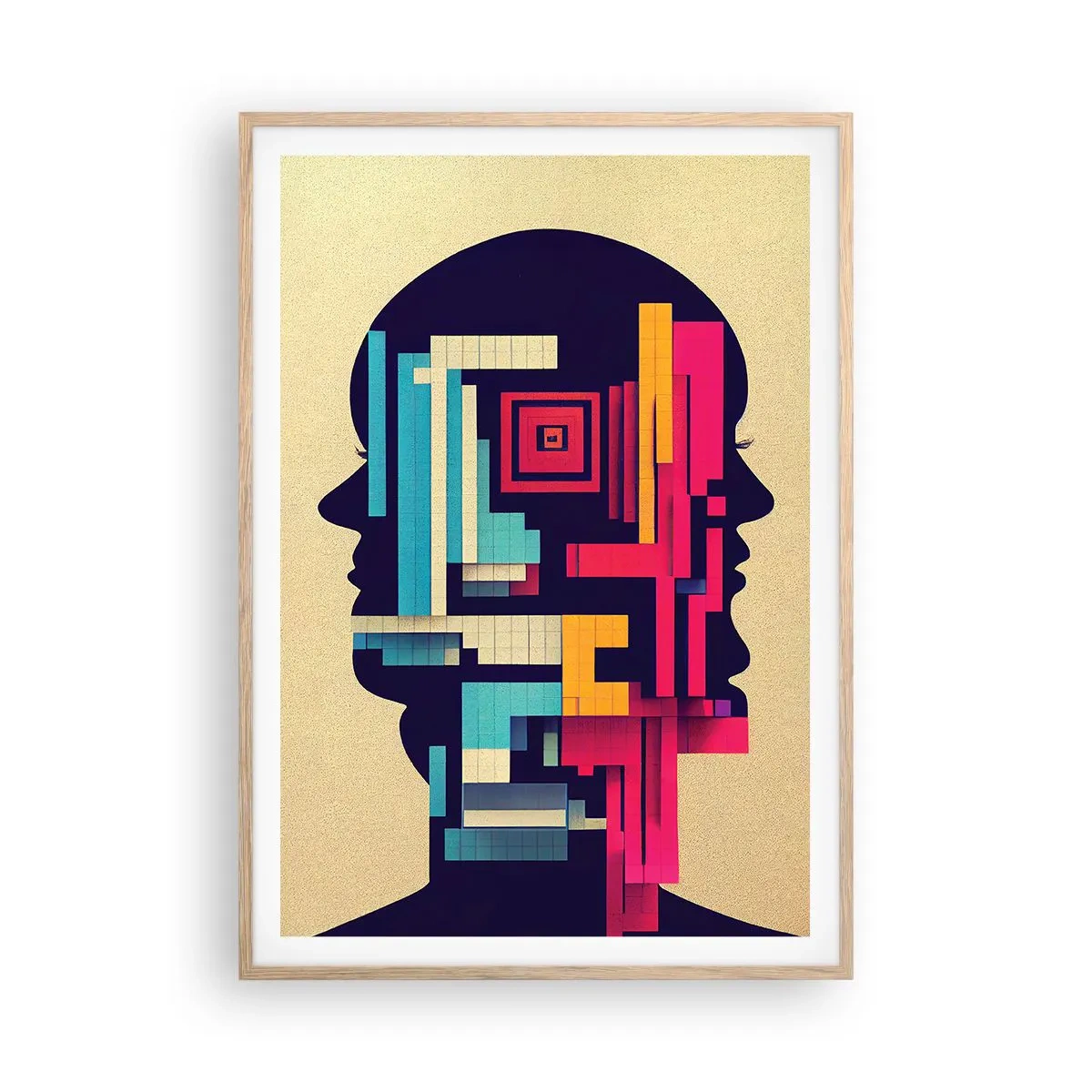 Póster en marco roble claro - Nuevos conocimientos - 70x100 cm