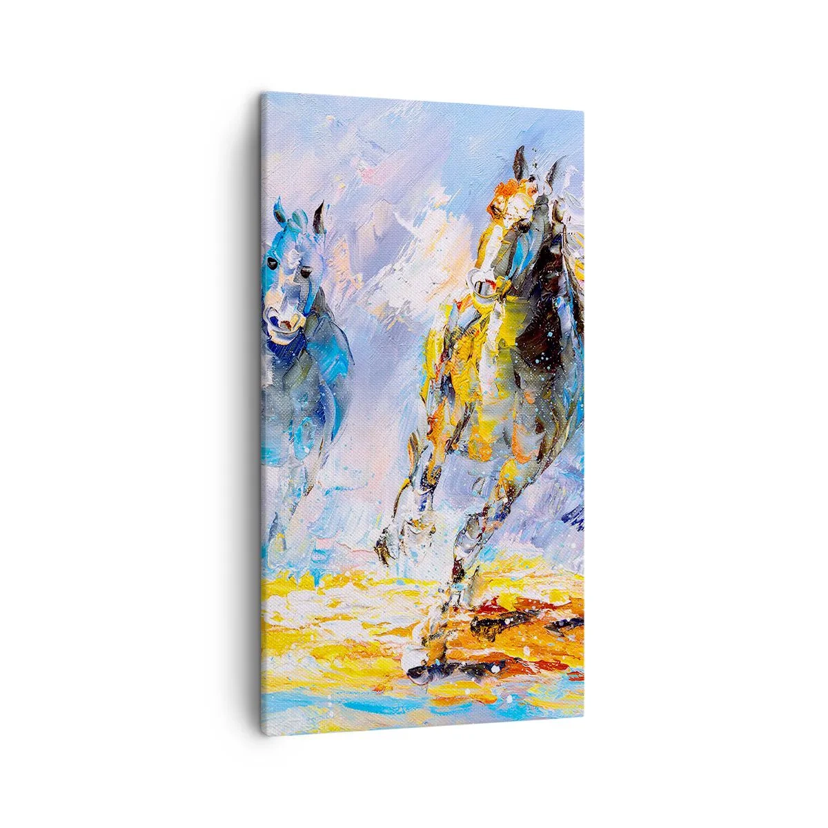Cuadro sobre lienzo - Impresión de Imagen - Galopando a través del resplandor - 45x80 cm