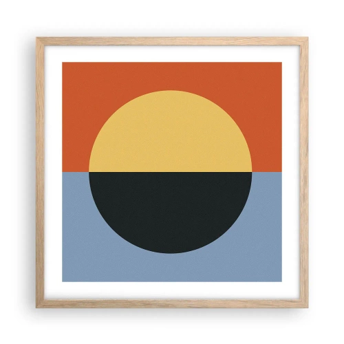 Póster en marco roble claro - Una composición de calidez y frescura - 50x50 cm