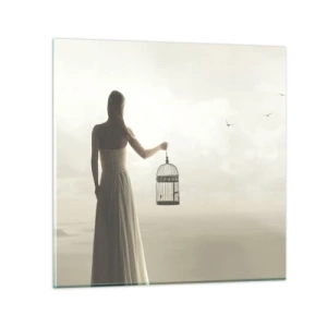 Cuadro sobre vidrio - Impresiones sobre Vidrio - Sé libre - 70x70 cm