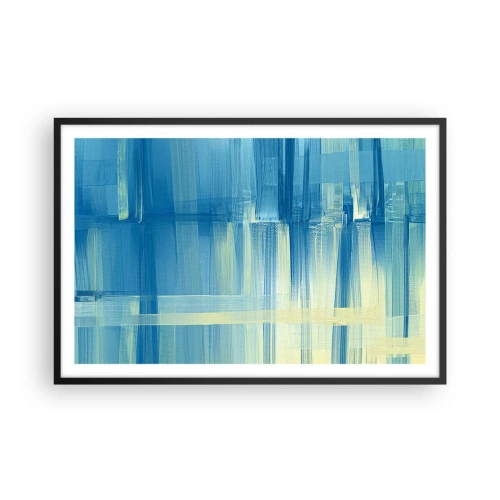 Póster en marco negro - Composición en turquesa - 91x61 cm
