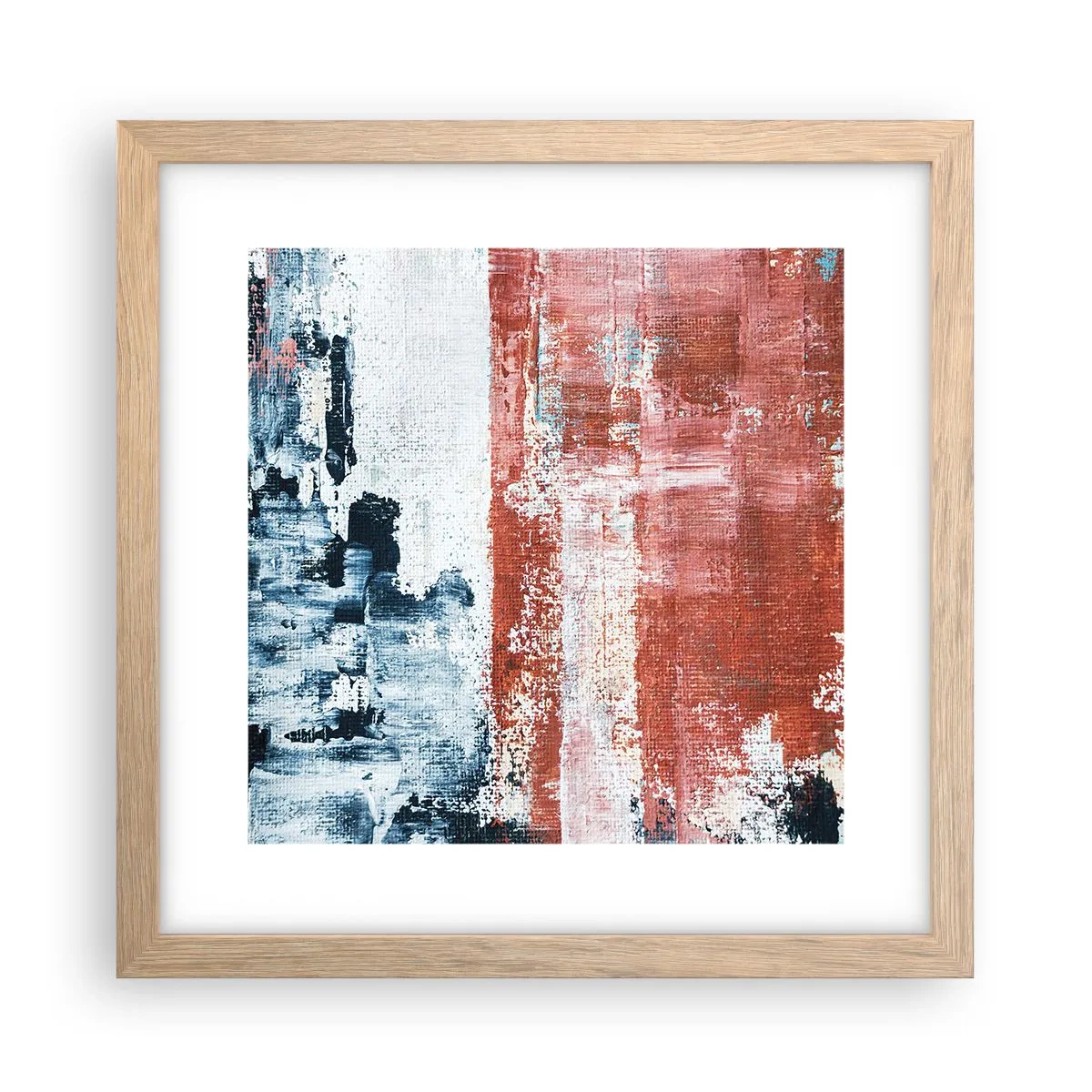 Póster en marco roble claro - Mitad abstracción, mitad abstracción - 30x30 cm