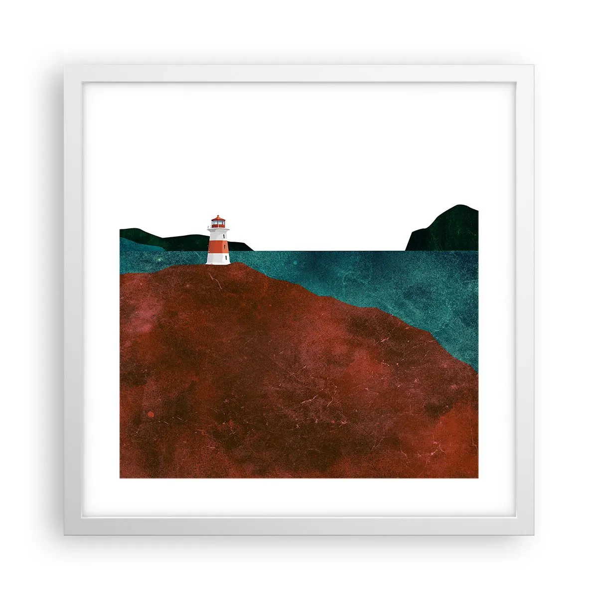Póster en marco blanco - Mirando al mar - 40x40 cm