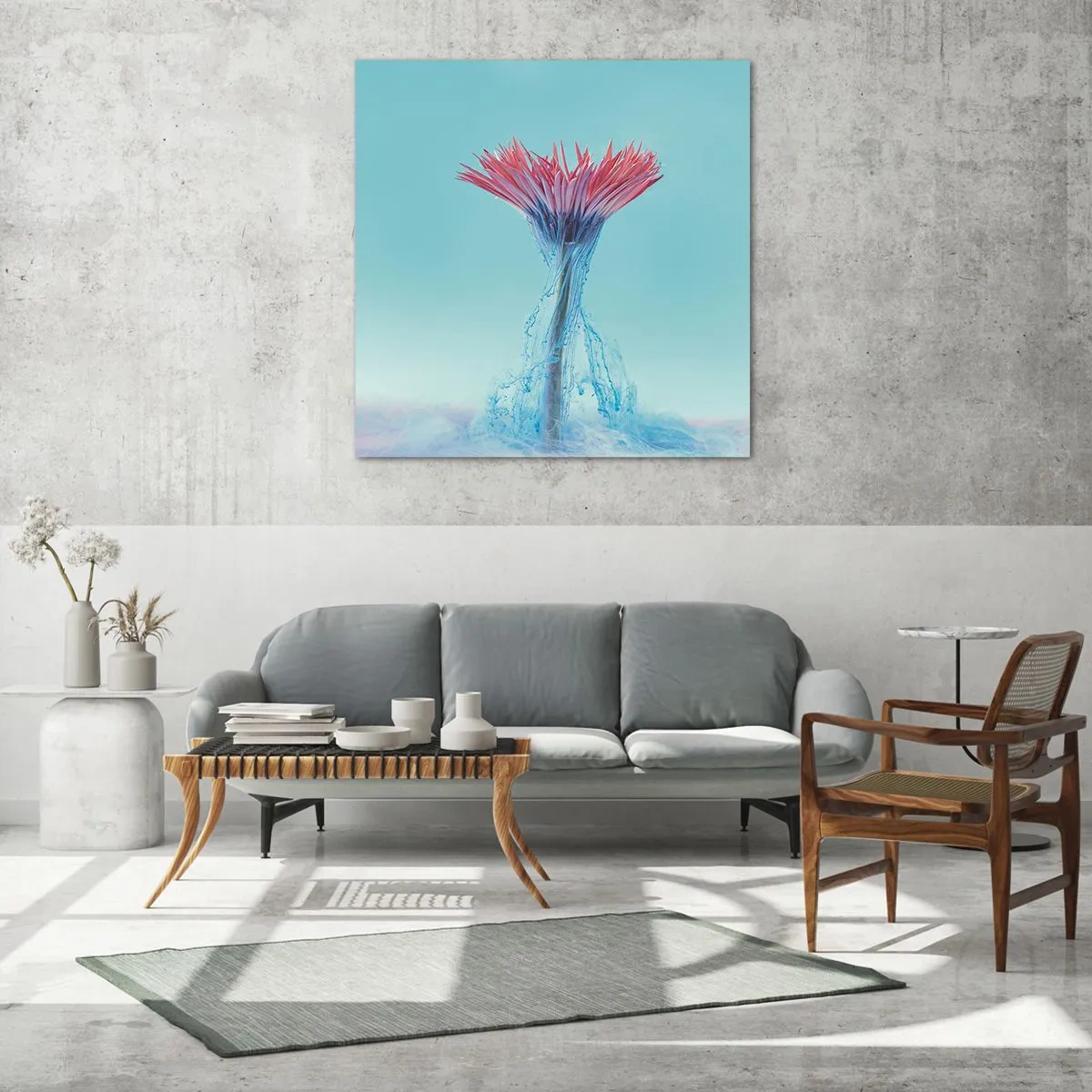 Cuadro sobre vidrio - Impresiones sobre Vidrio - En un abrazo vigorizante - 40x40 cm