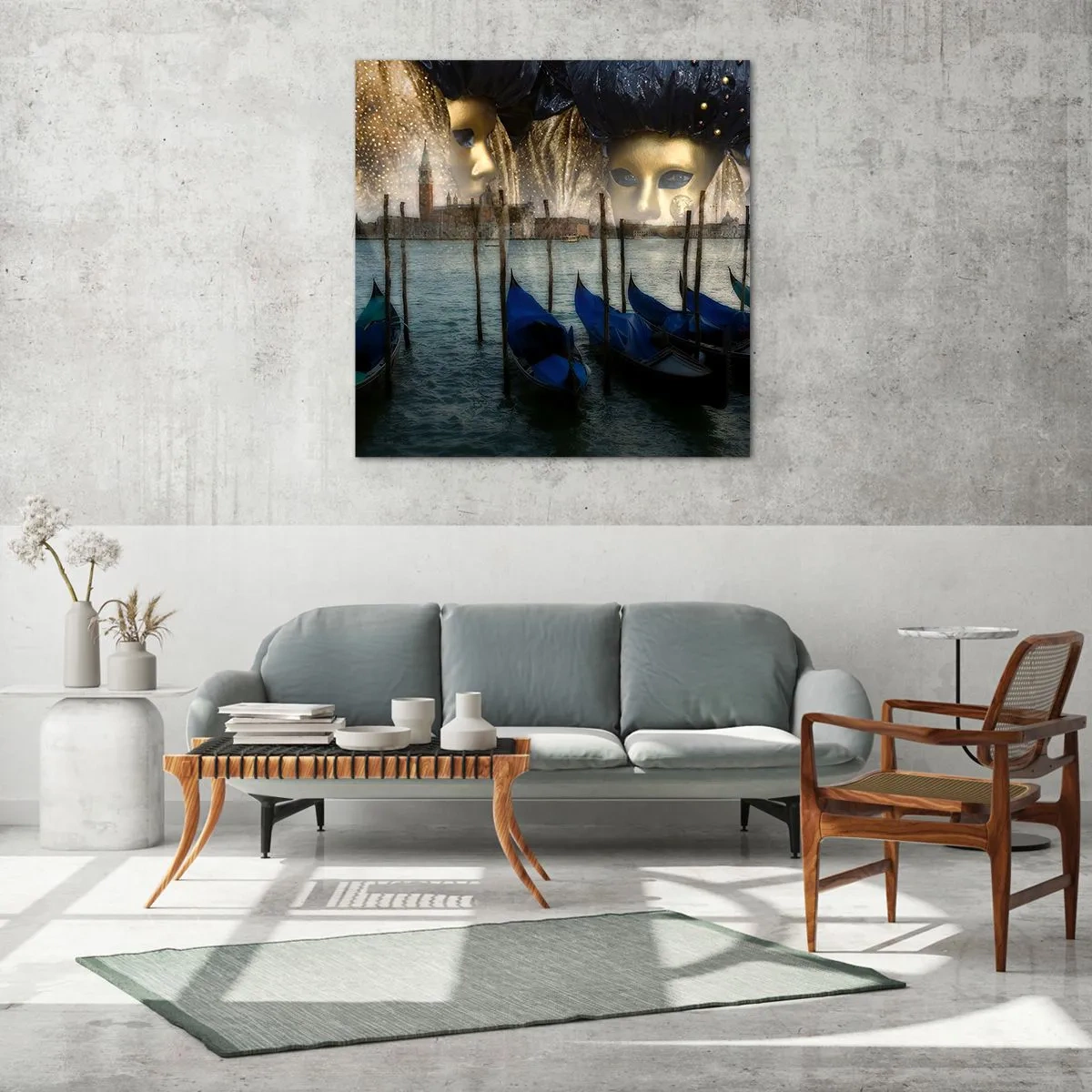 Cuadro sobre vidrio - Impresiones sobre Vidrio - El tiempo de carnaval ha comenzado - 70x70 cm