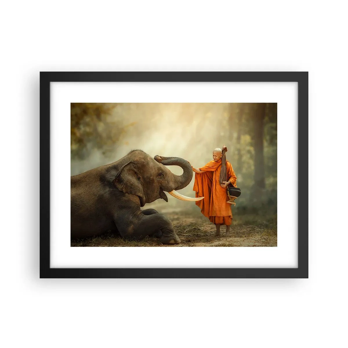 Póster en marco negro - Un encuentro en un viaje - 40x30 cm