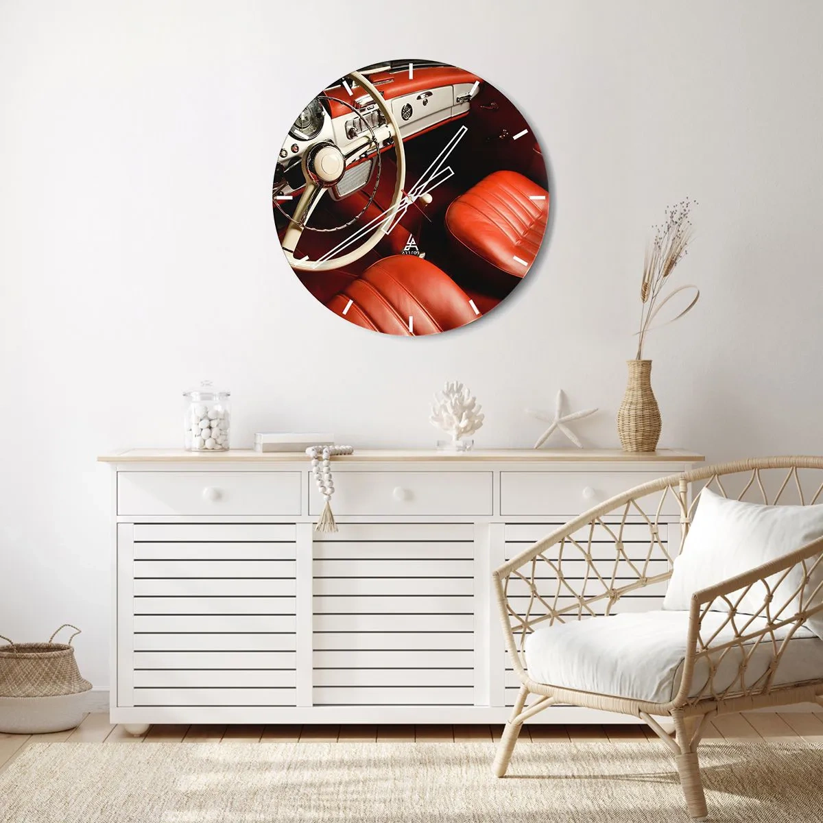 Reloj de pared - Reloj de vidrio - Lujo vintage - 30x30 cm