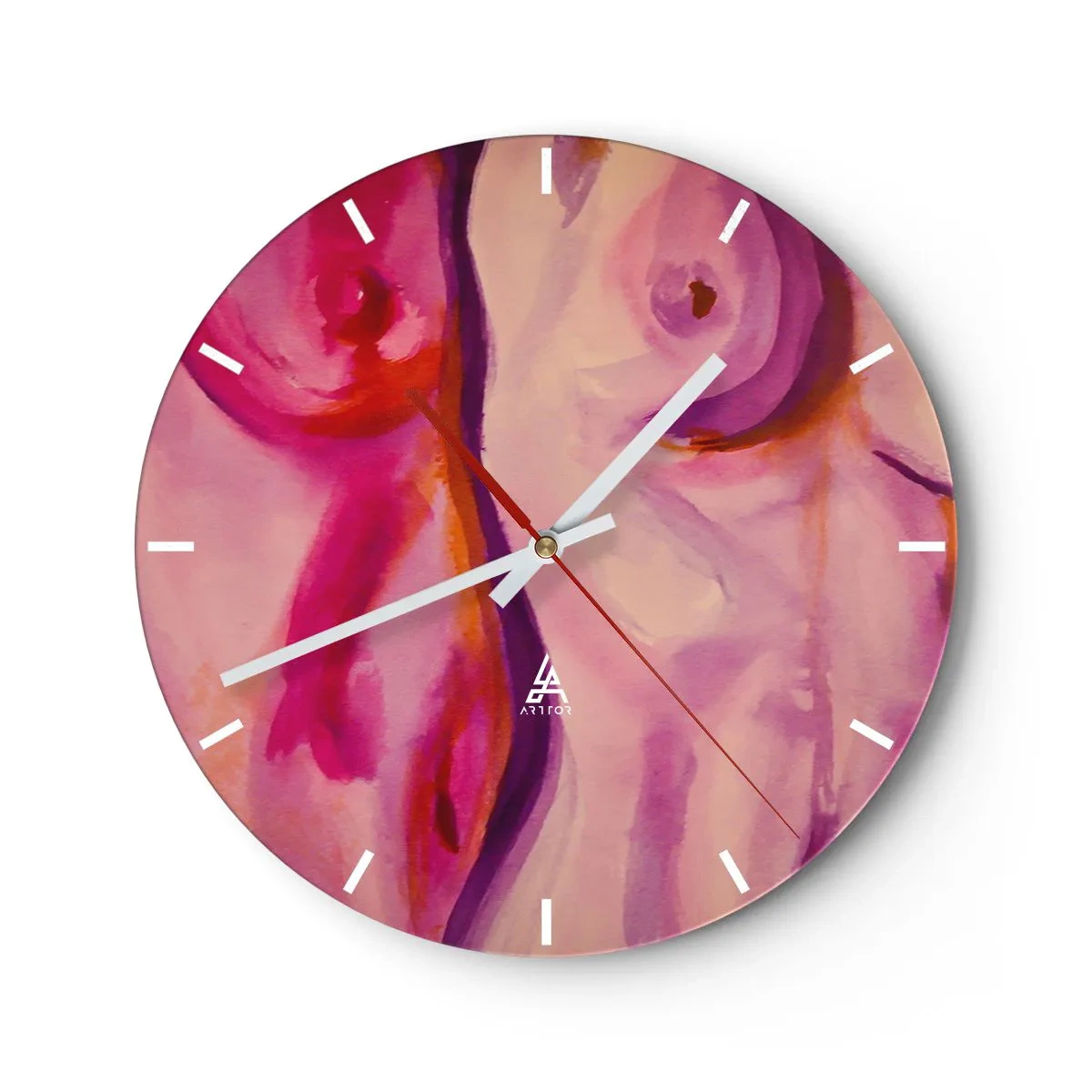 Reloj de pared - Reloj de vidrio - Una oda a la feminidad - 40x40 cm
