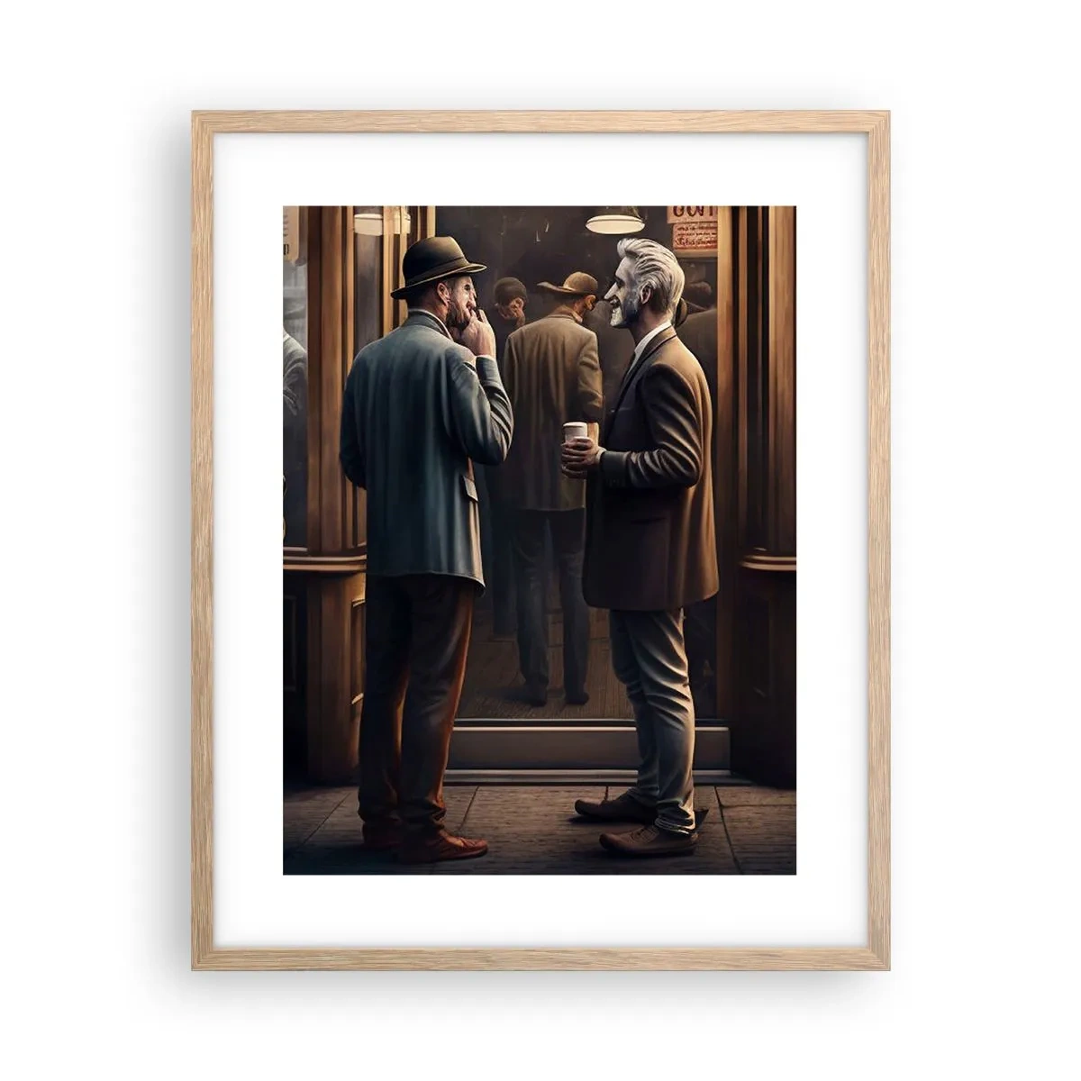 Póster en marco roble claro - Un buen momento del día - 40x50 cm