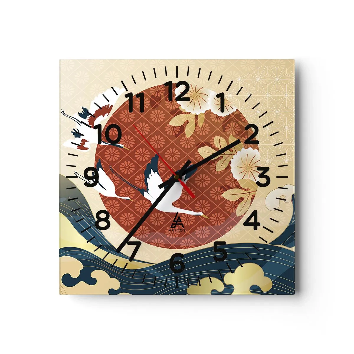 Reloj de pared - Reloj de vidrio - Un cuento de hadas japonés - 40x40 cm