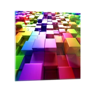 Cuadro sobre vidrio - Impresiones sobre Vidrio - Op-art en equipo - 70x70 cm