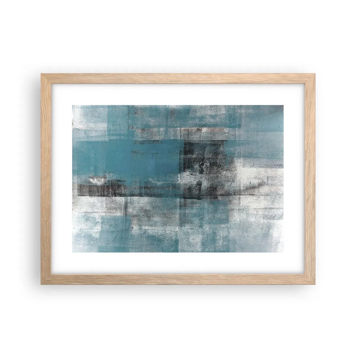 Póster en marco roble claro - Agua y aire - 40x30 cm