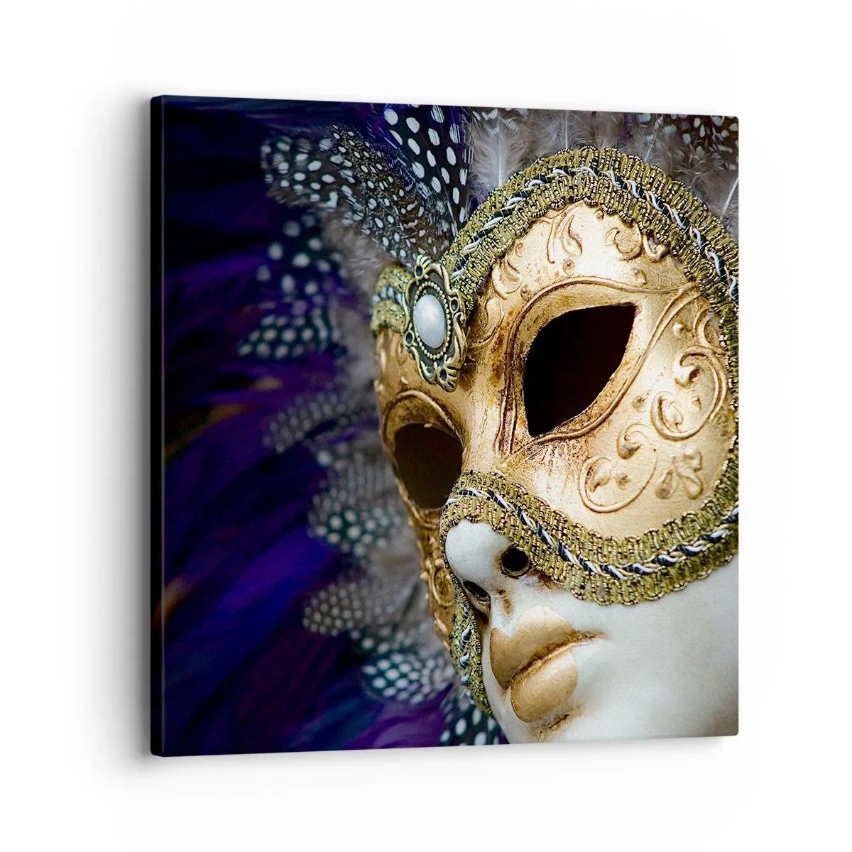 Cuadro sobre lienzo - Impresión de Imagen - Retrato veneciano en oro - 30x30 cm