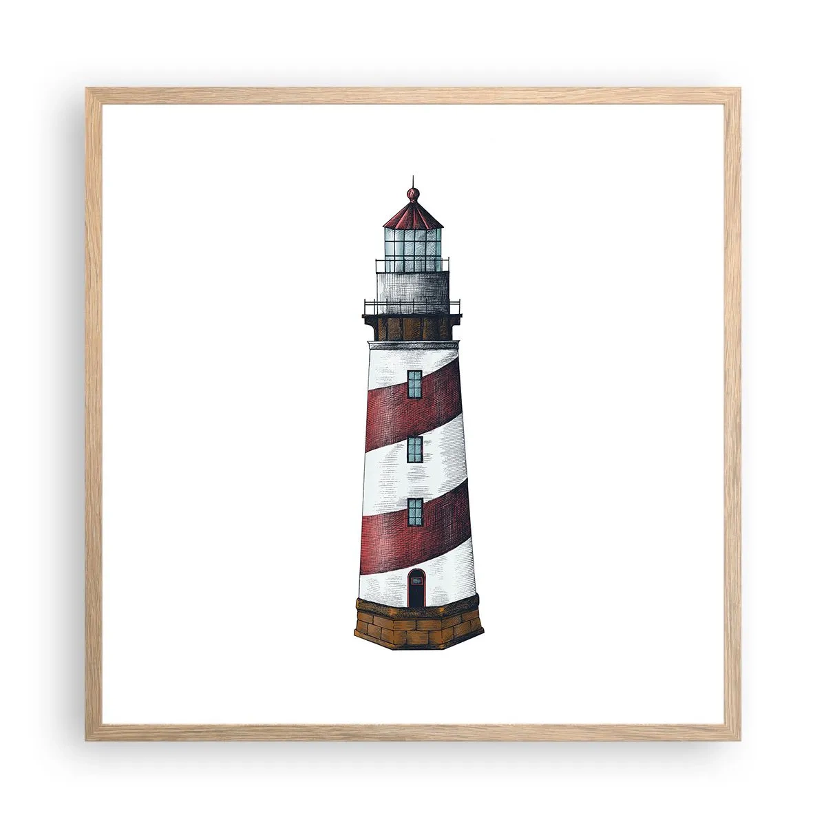 Póster en marco roble claro - Siempre en guardia - 60x60 cm