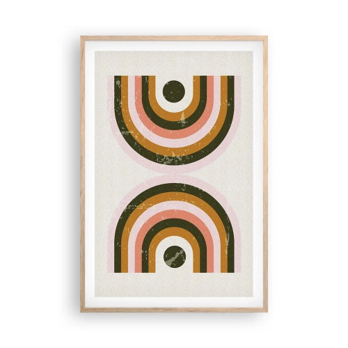 Póster en marco roble claro - Abstracción gemela - 61x91 cm