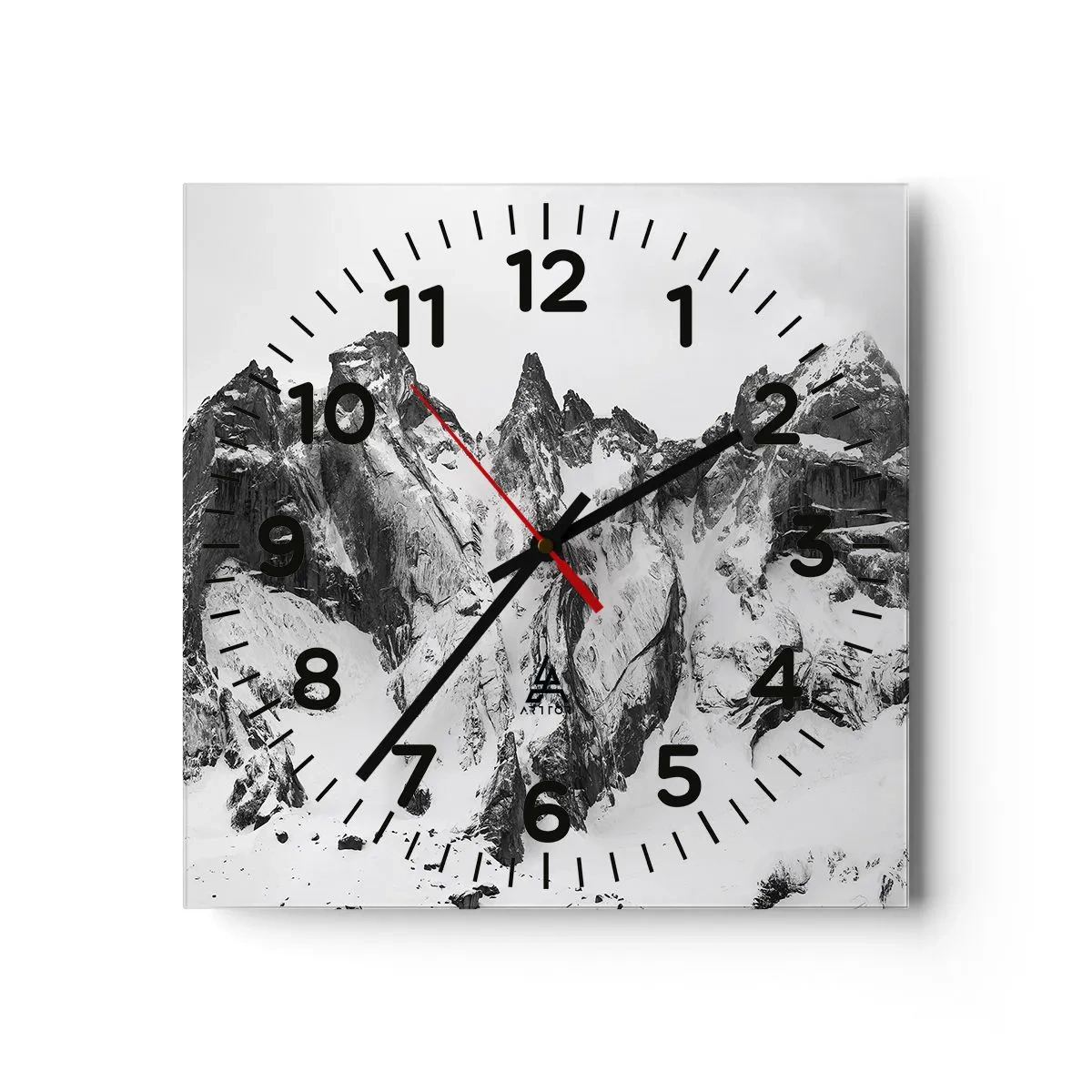 Reloj de pared - Reloj de vidrio - Cresta amenazante - 40x40 cm