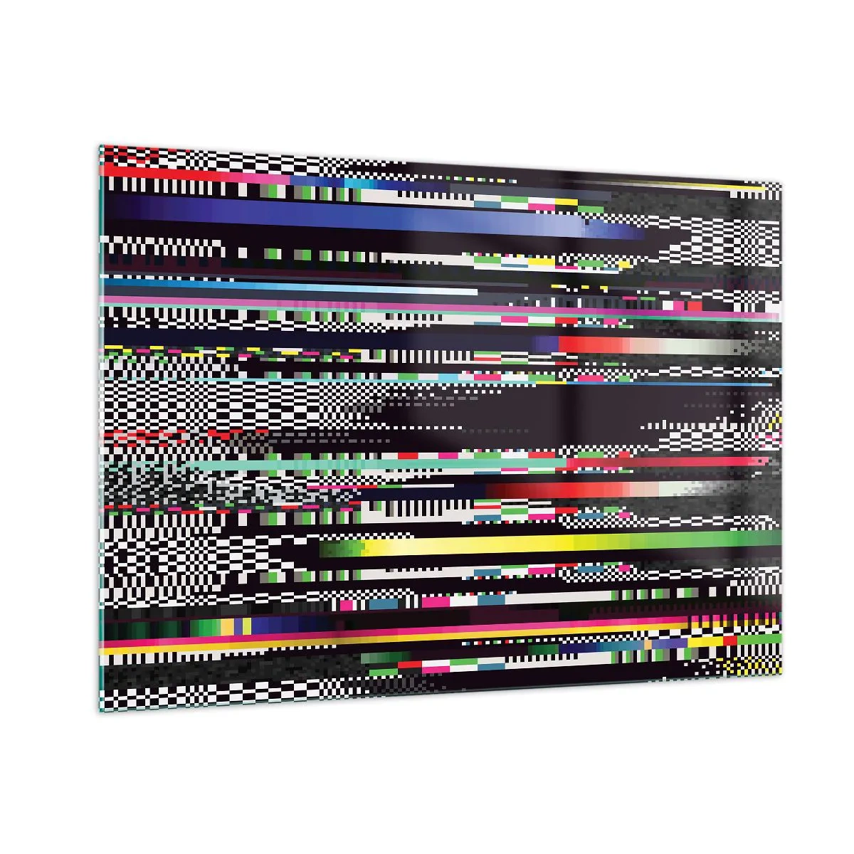 Cuadro sobre vidrio - Impresiones sobre Vidrio - Gráficos abstractos con fallos en el estilo digital - 100x70cm - Una imagen de otra realidad - Decoración de pared moderna para salón y dormitorio ARTTOR