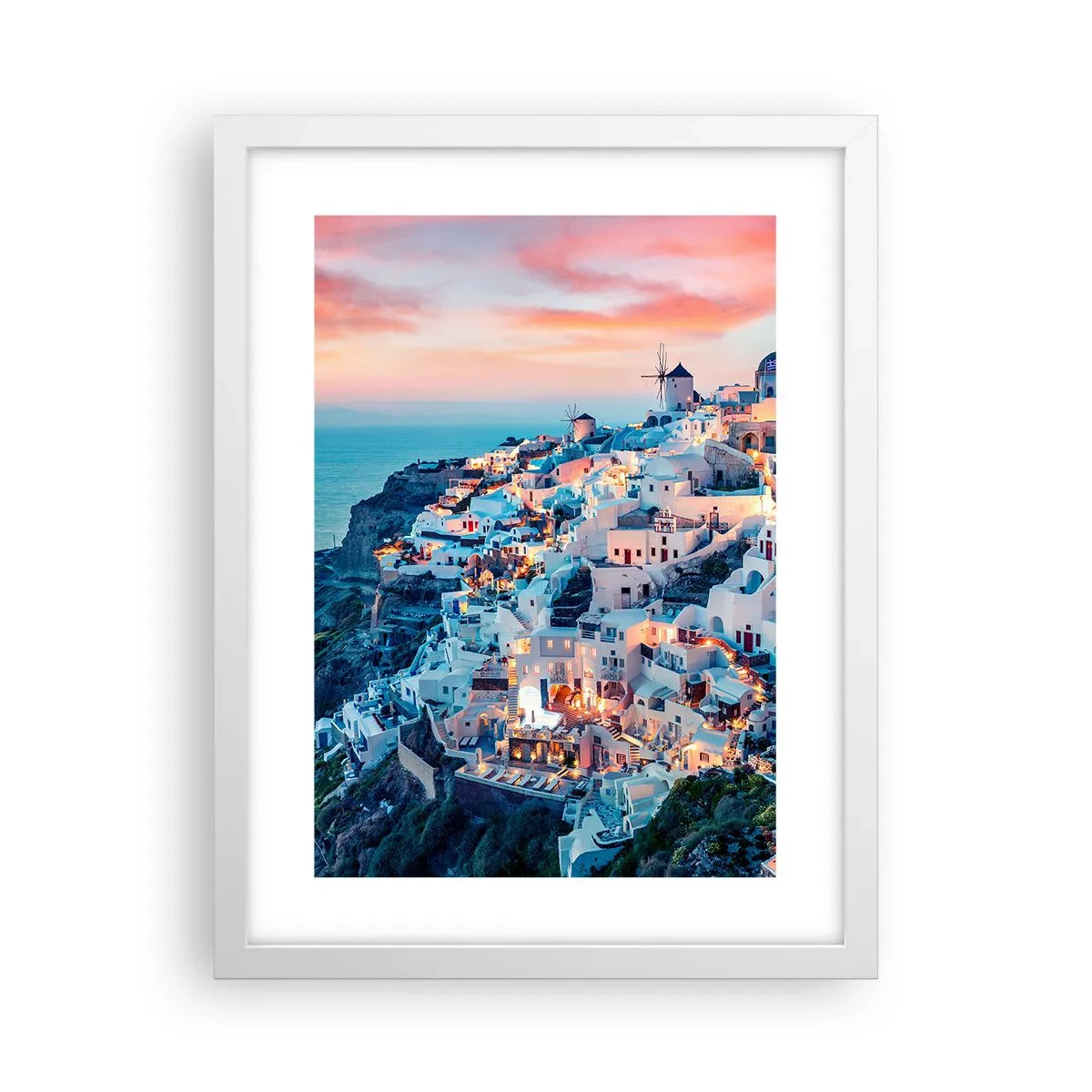 Póster en marco blanco - Vacaciones en Grecia - 30x40 cm