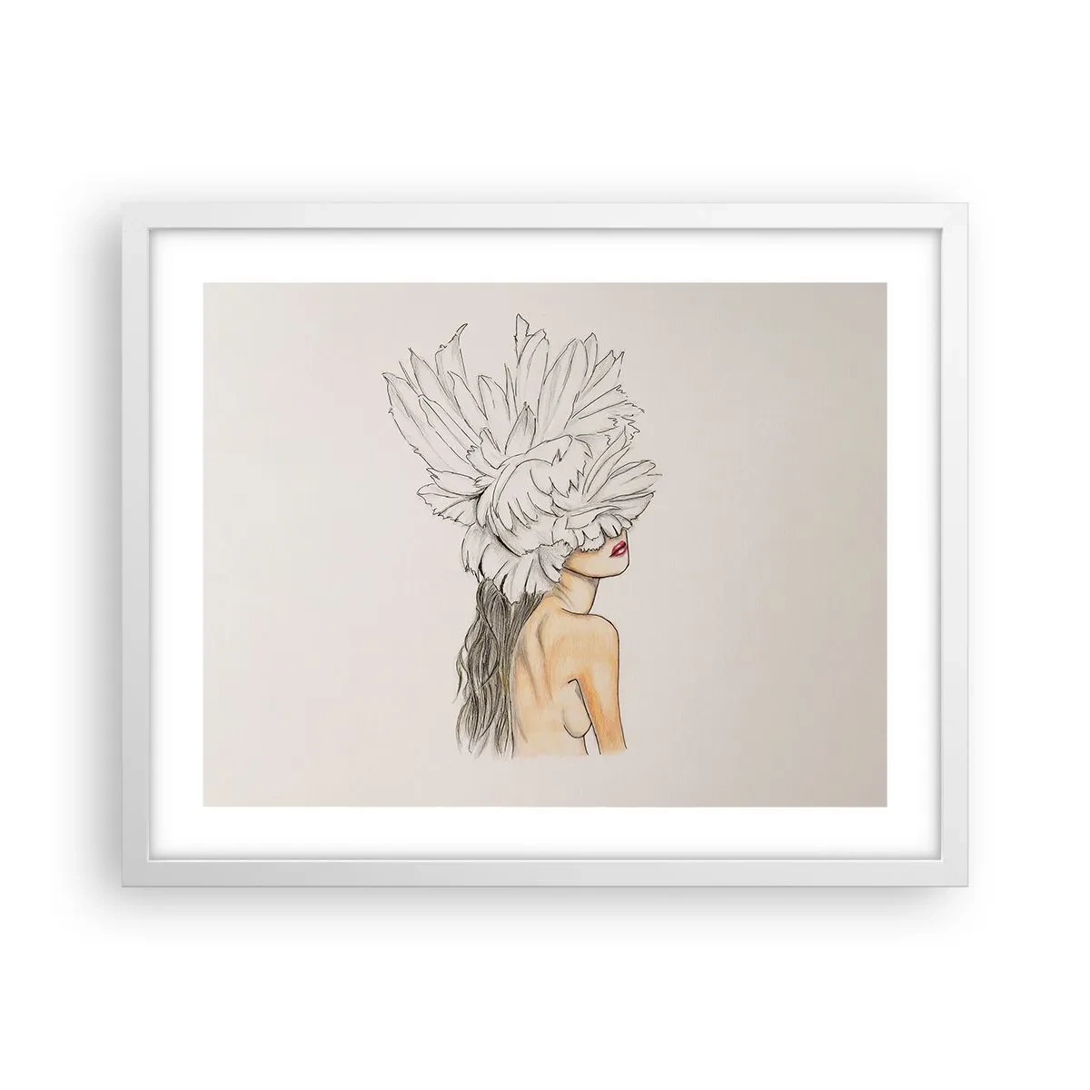 Póster en marco blanco - Belleza coronada - 50x40 cm