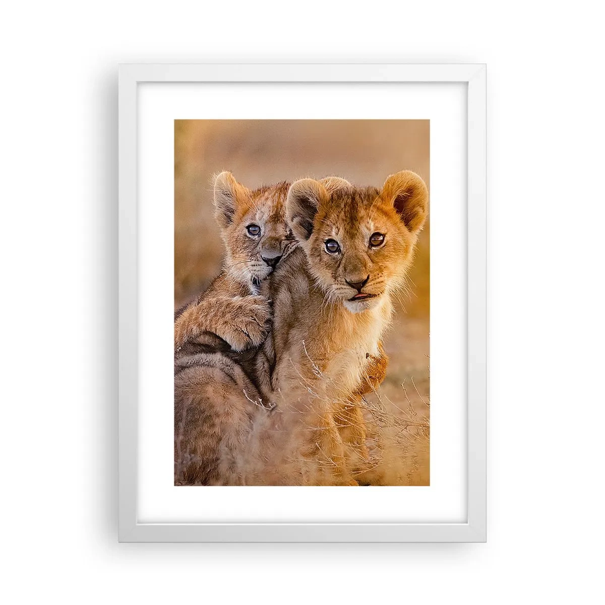 Póster en marco blanco - ¡No molestar! Nos estamos divirtiendo - 30x40 cm