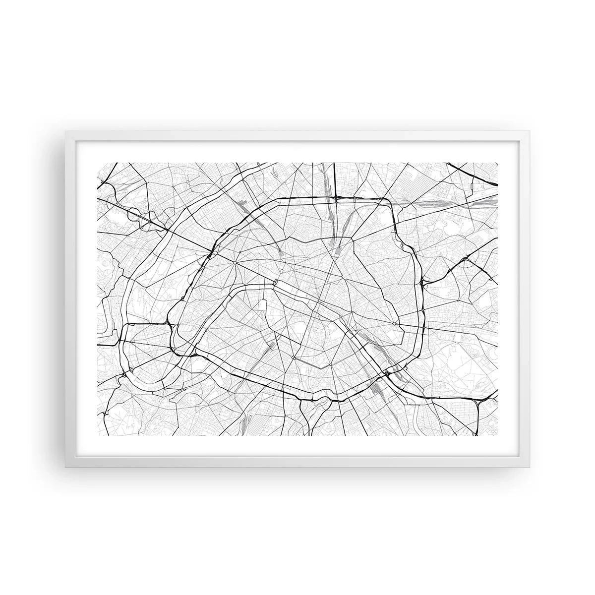 Póster en marco blanco - Flor de París - 70x50 cm